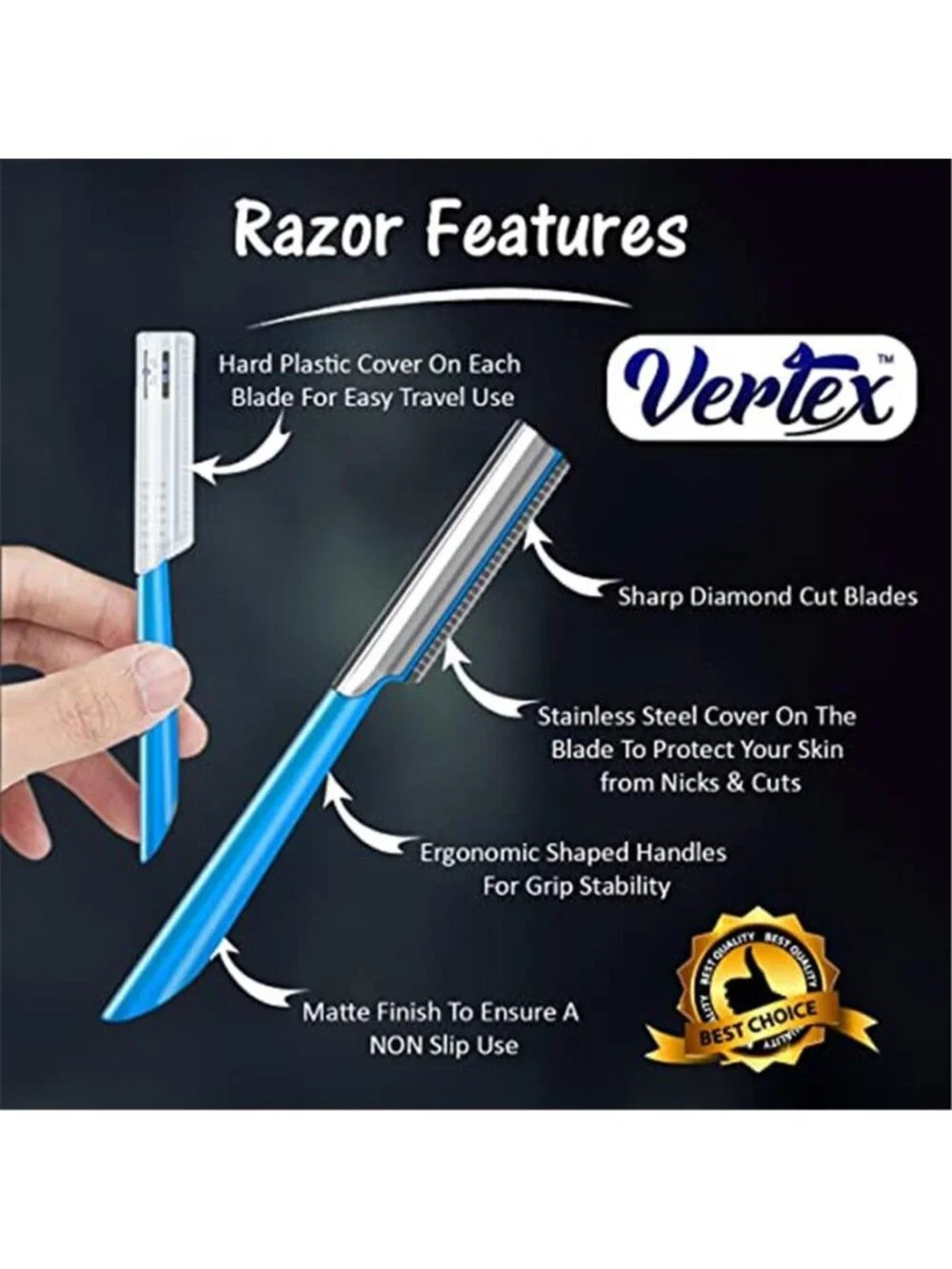 Beard Shaping Razor Tool Mustache Straight Edge Travel Razors Stainless Steel